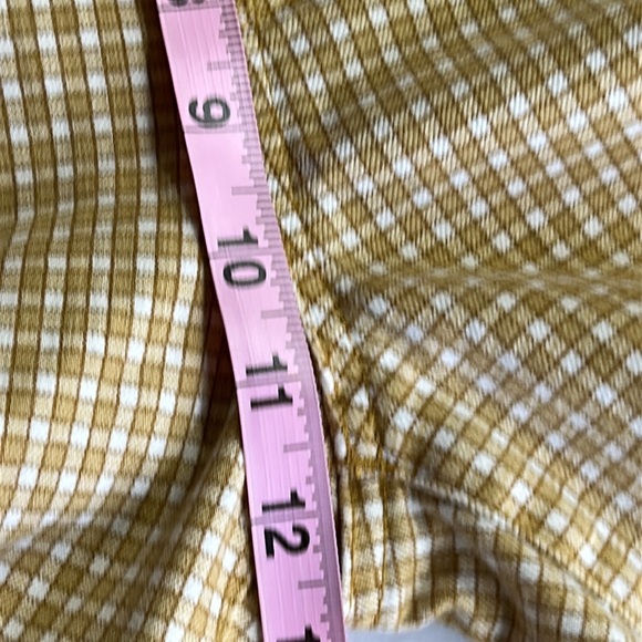 MADEWELL PULL ON SKINNY FLARE IN MINI CHECK PATTERN AUTUME GOLD PANTS SZ 28 - Picture 14 of 16